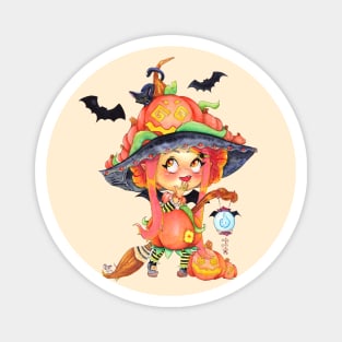 Pumpkin Witch Magnet